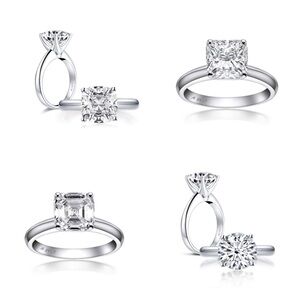 NWT-.925 SS 3CT Cushion,Princess,Asher or Round Cut CZ Solitaire Engagement